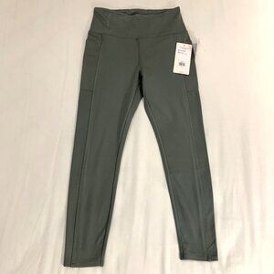 NWT Danskin High-Waisted Leggings Green Full Length Pockets Size M Women